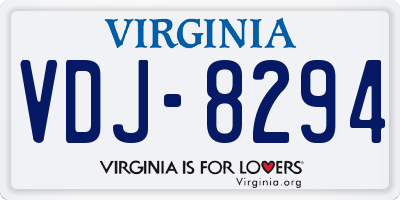 VA license plate VDJ8294