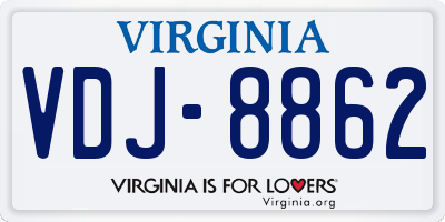 VA license plate VDJ8862