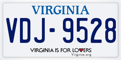 VA license plate VDJ9528