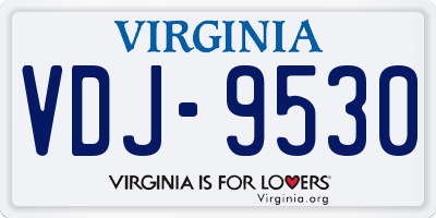VA license plate VDJ9530