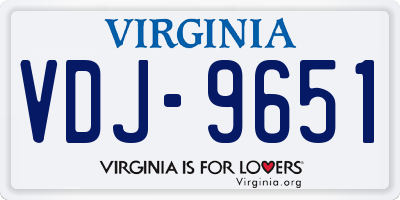 VA license plate VDJ9651