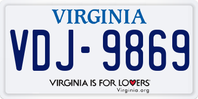 VA license plate VDJ9869