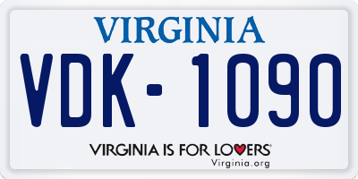 VA license plate VDK1090