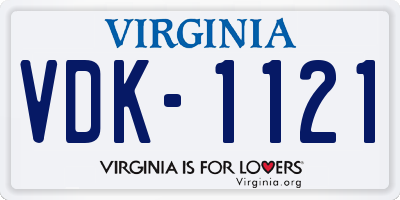 VA license plate VDK1121