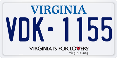 VA license plate VDK1155