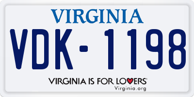VA license plate VDK1198