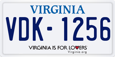 VA license plate VDK1256