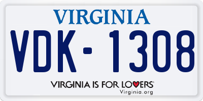 VA license plate VDK1308
