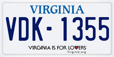 VA license plate VDK1355