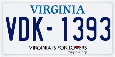 VA license plate VDK1393