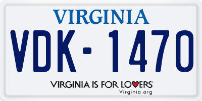 VA license plate VDK1470