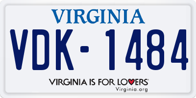 VA license plate VDK1484
