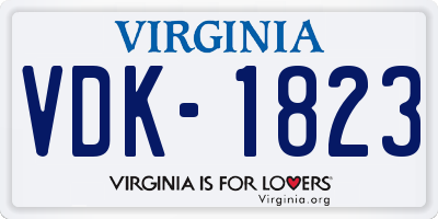 VA license plate VDK1823