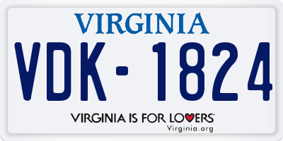 VA license plate VDK1824