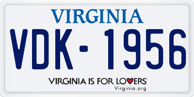 VA license plate VDK1956