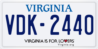 VA license plate VDK2440