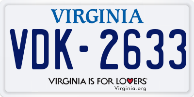VA license plate VDK2633