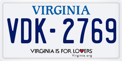 VA license plate VDK2769