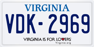 VA license plate VDK2969