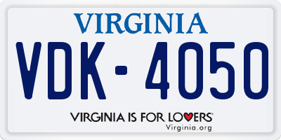 VA license plate VDK4050