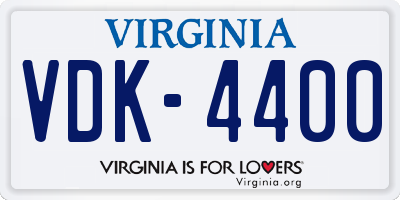 VA license plate VDK4400