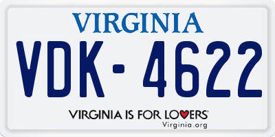 VA license plate VDK4622