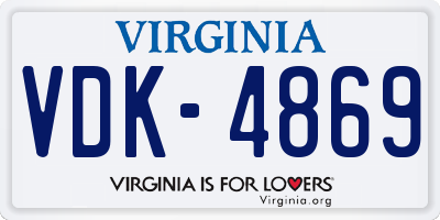 VA license plate VDK4869