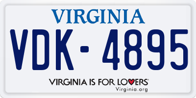 VA license plate VDK4895