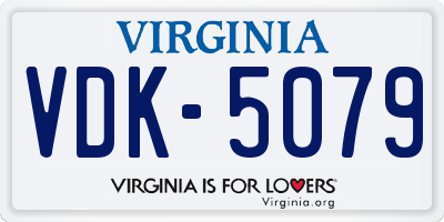 VA license plate VDK5079