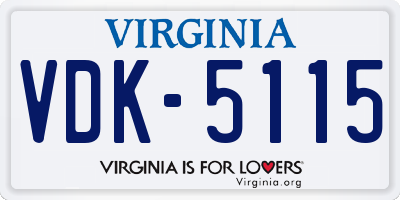 VA license plate VDK5115