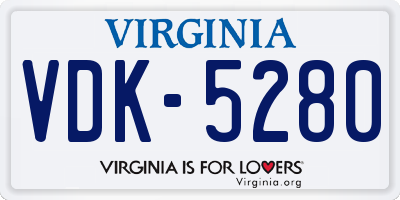 VA license plate VDK5280