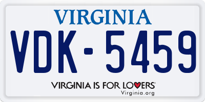 VA license plate VDK5459