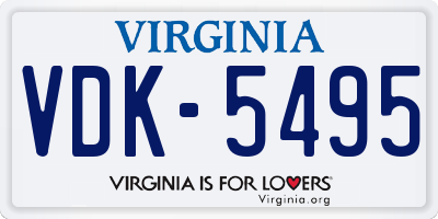 VA license plate VDK5495