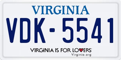 VA license plate VDK5541