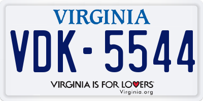 VA license plate VDK5544