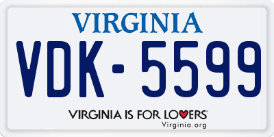 VA license plate VDK5599