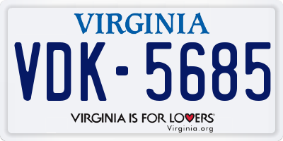 VA license plate VDK5685