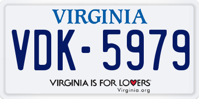 VA license plate VDK5979
