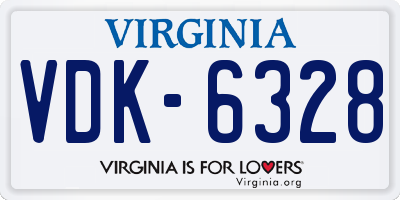VA license plate VDK6328