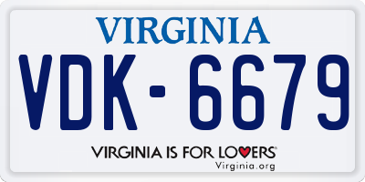 VA license plate VDK6679