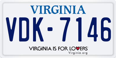 VA license plate VDK7146