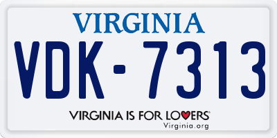 VA license plate VDK7313