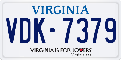 VA license plate VDK7379