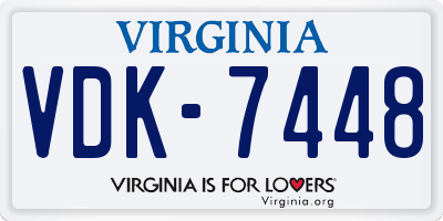 VA license plate VDK7448