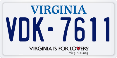 VA license plate VDK7611