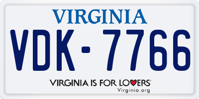 VA license plate VDK7766