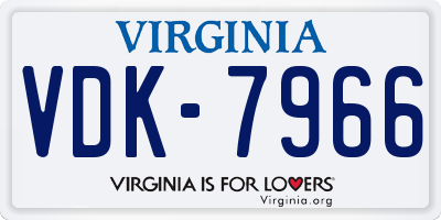 VA license plate VDK7966