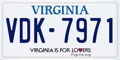 VA license plate VDK7971