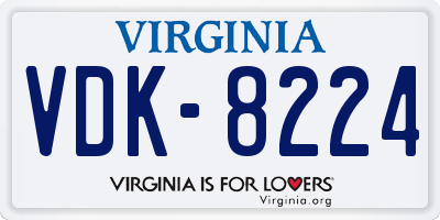 VA license plate VDK8224