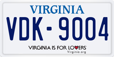 VA license plate VDK9004